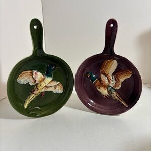 Vintage ceramic pheasant wall hangings - set‎ of two